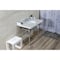Kingston Brass 36 Carrara Marble Console Sink with Stainless Steel Legs, Marble WhitePolished Chrome LMS3622M81ST - alternate 2